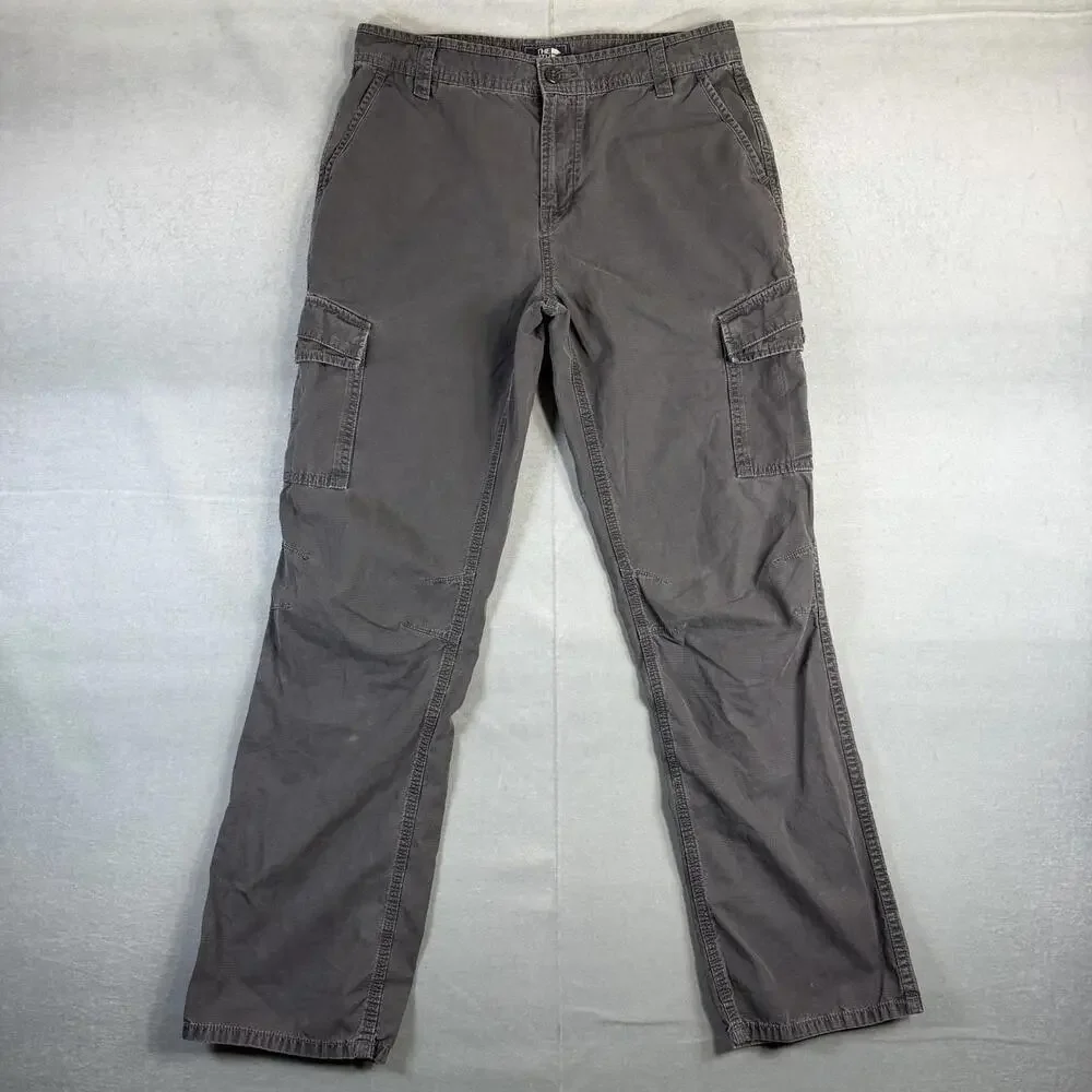 The North Face Cargo Pants Mens 32R Gray Ripstop Canvas Hiking Outdoor Utility